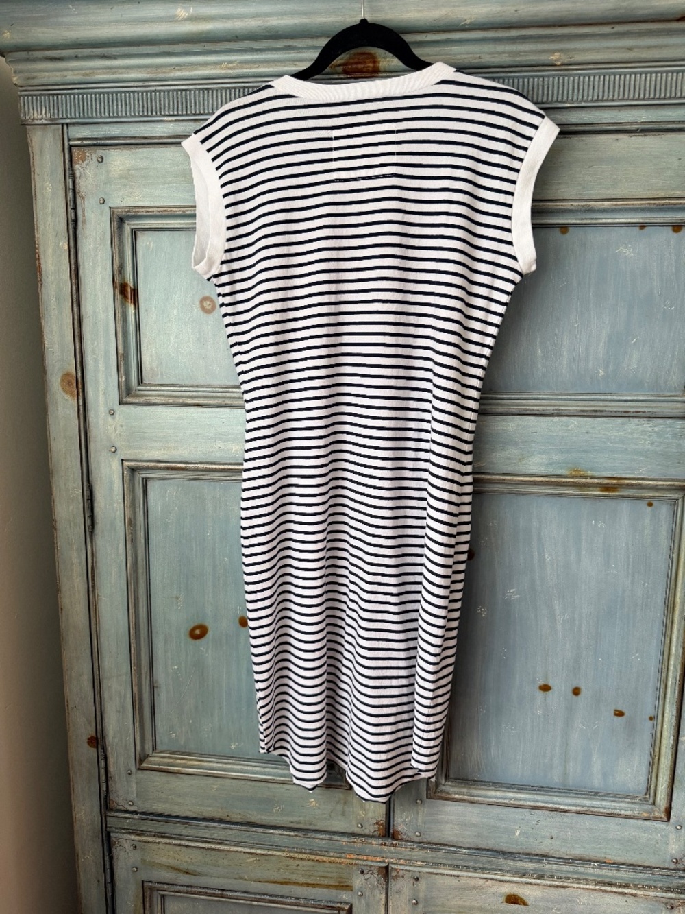 Frank & Eileen Cori Striped Muscle Tee Shirt Dress in Navy French Stripe Size S - Picture 6 of 9
